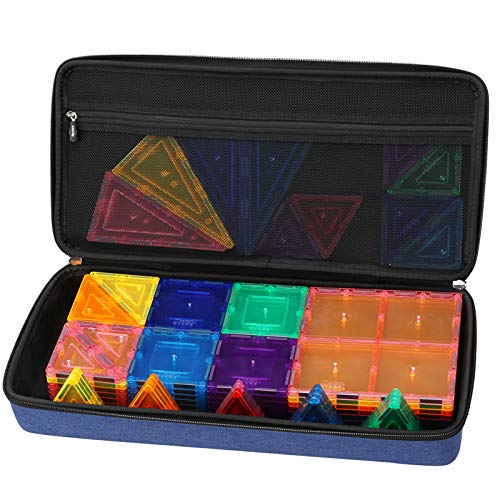 Aproca Hard Storage Magnetic Tiles Case, Fit for PicassoTiles 110/100 / 60/42 Pieces/SUNHE YHK 100Pcs Set Magnet Building Tiles(Blue)