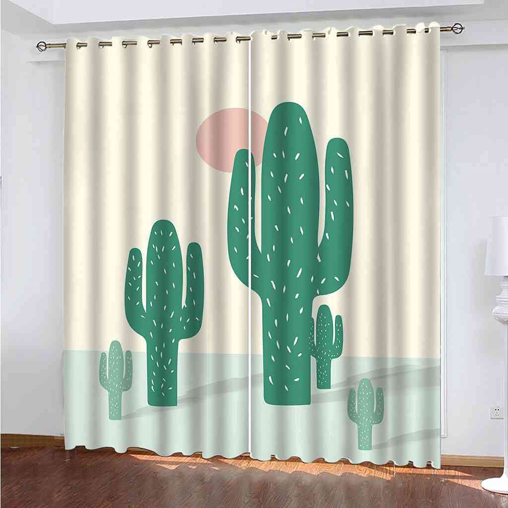 Rideaux occultants d'enfant cactus pour créer un cocon de douceur et de calme nuit et jour