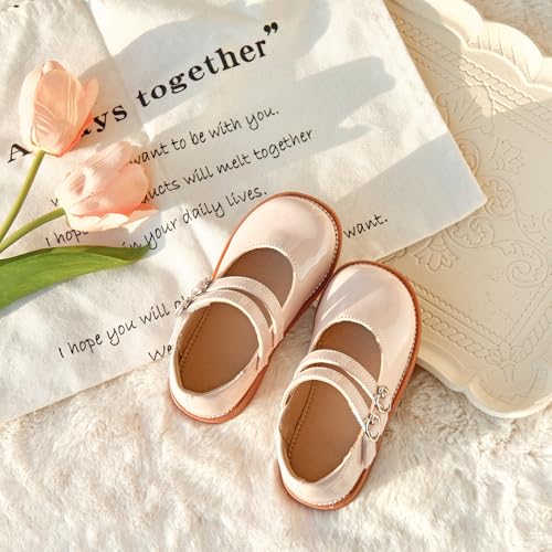 Image of GINFIVE Toddler Girls Dress Shoes Little Kids Flats School Mary Janes Shoes