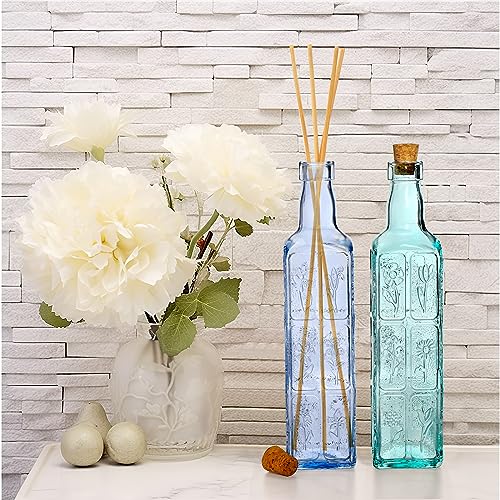 Noamus NO-FLOWERBUDVASES-GLASS-3S 3 Pack Vintage Vase With Corks, Embossed Colorful Glass Bottles thumb #3
