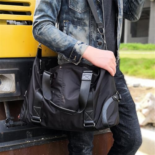 Travel Duffels Men's Handbag Large Capacity Travel Bag Leisure Sports Fitness Bag Business Travel Bag(Black)2