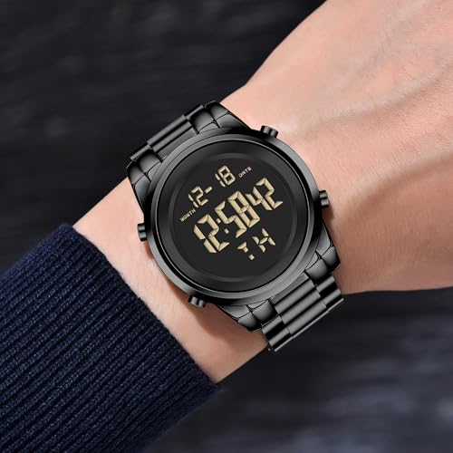 Image of Black Waterproof Digital Wrist Watches for Men Sports Mens Watch