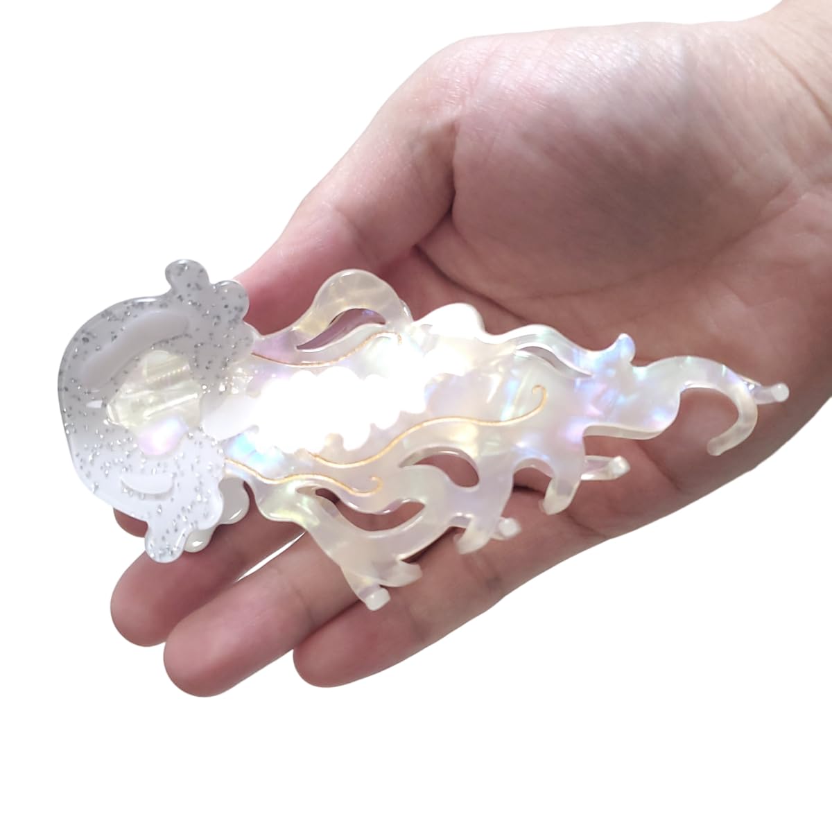 Novelty Ocean Jellyfish Hair Clips,Cellulose Acetate Hair Clips,Big Claw Clips for Girl,Hair Accessories,
