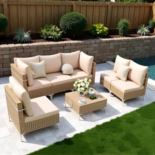 Ophelian 7 Piece Patio Furniture Set, Outdoor...