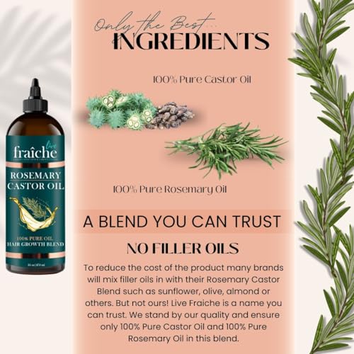 Live Fraiche Rosemary Castor Oil for Hair Growth & Scalp Health 16oz — view 6