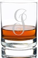 Vista 12 de Abby Smith Lavish Style Initial Rocks Whisky & Old Fashioned Glass Letra B