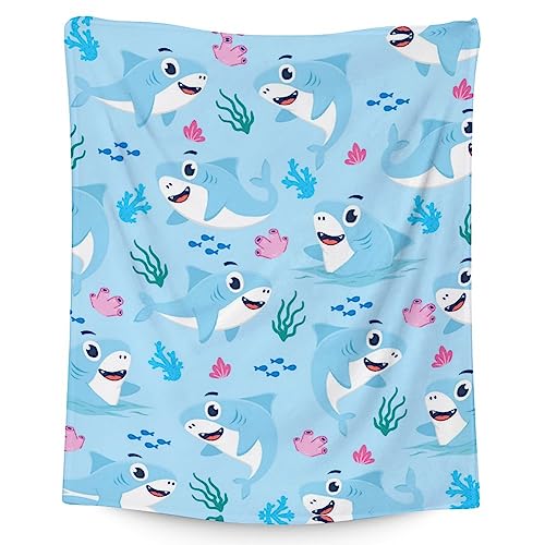 Shark Blanket Gifts - 60"x80" Cute Throw Blanket for Kids & Adults - Blue Soft Fuzzy Blankets for Bed, Couch & Living Room