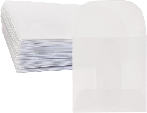 ONLYKXY 60 bolsas de papel translúcido blanco para sobres, mini bolsas de papel de mantequilla, bolsa pequeña de regalo para joyería, anillo,