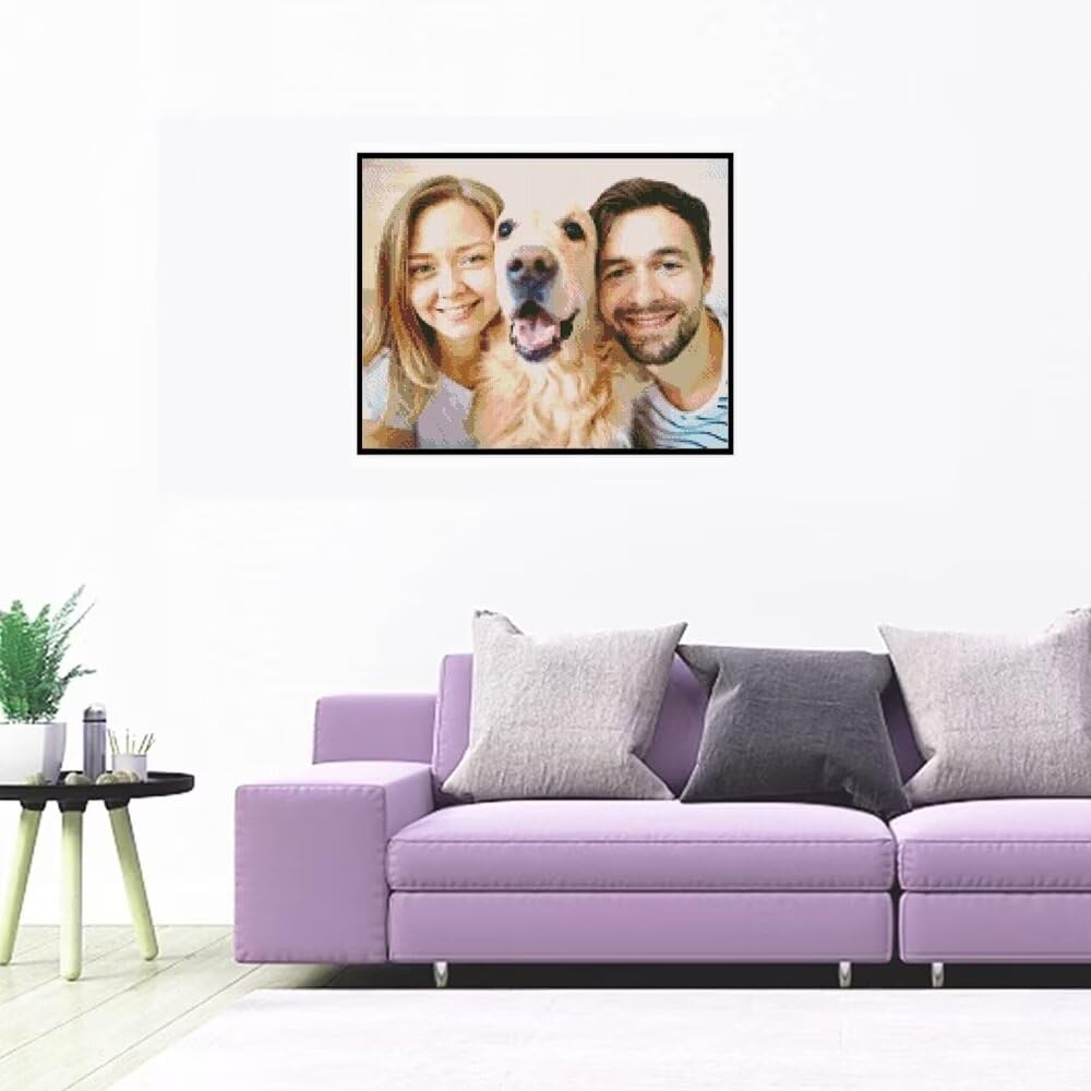 CleverFine Diamond Painting Eigenes Foto Personalisiert Bilder Diamond Painting Benutzerdefinierte Geschenke Home Décor（60 * 80cm,Quadratischer Diamant）