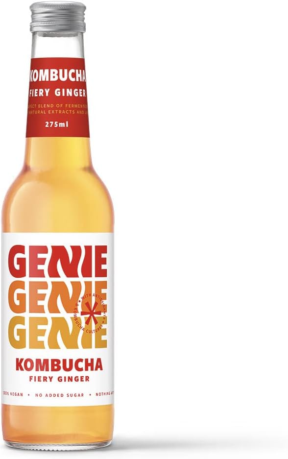 Genie Kombucha Fiery Ginger Kombucha Fermented Cultures No Added