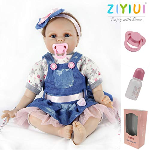 ZIYIUI 22 Pollici 55 Centimetri Bambole Reborn in Silicone Morbido Realistica Bambola Che Sembra Bimba Vera Magnetica Bocca Sveglia della Ragazza del Ragazzo Bambini Giocattolo