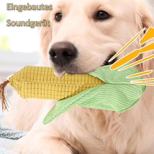 Donubiiu Maiskölbchen Quietschspielzeug für Hunde, Lustiges Futterplüsch, Unzerstorbares Kauspielzeug, Süßes Stofftier für Welpen, Geeignet für Große, Mittelgroße und Kleine Hunde (A+B)
