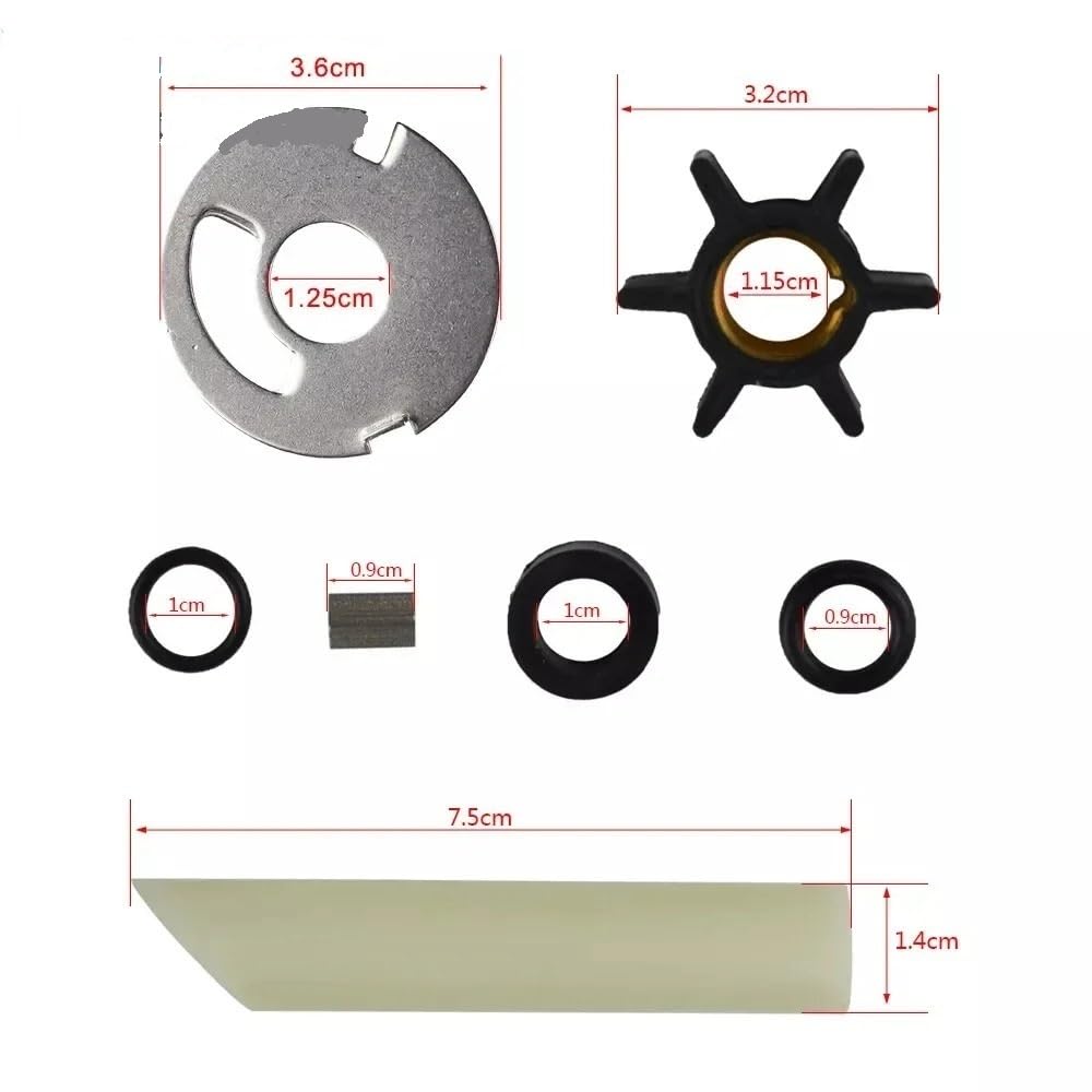 Kit girante pompa acqua adatto for 4 4,5 6 7,5 9,8 HP 0,456" | 47-89981Q1 89981Q1 89981T2 18-3239