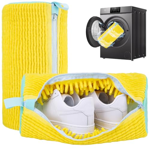 FANCYFEB Shoe Washing Machine Bag: 2 Pack Reusable Shoes Cleaning Bags, Heavy Duty Shoe Laundry Bag for Washer & Dryer, 360° Deep Clean for Sneakers Tennis Shoes