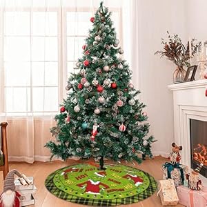 Christmas Tree Skirt Xmas Decorations Indoor Winter Holiday Party Tree Mat Floor Decor (HO, 48") Christmas Tree Skirt Xmas Decorations Indoor Winter Holiday Party Tree Mat Floor Decor HO 48
