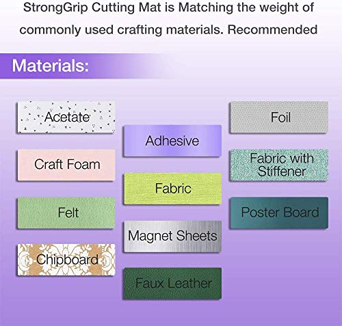 Image of REALIKE 12x12 Cutting Mat for Silhouette Cameo 3 /2 /1 (3 Mats - StandardGrip, LightGrip, StrongGrip), Gridded Adhesive Non-Slip Cut Mat for Crafts, Quilting, Sewing, Scrapbooking and All Arts