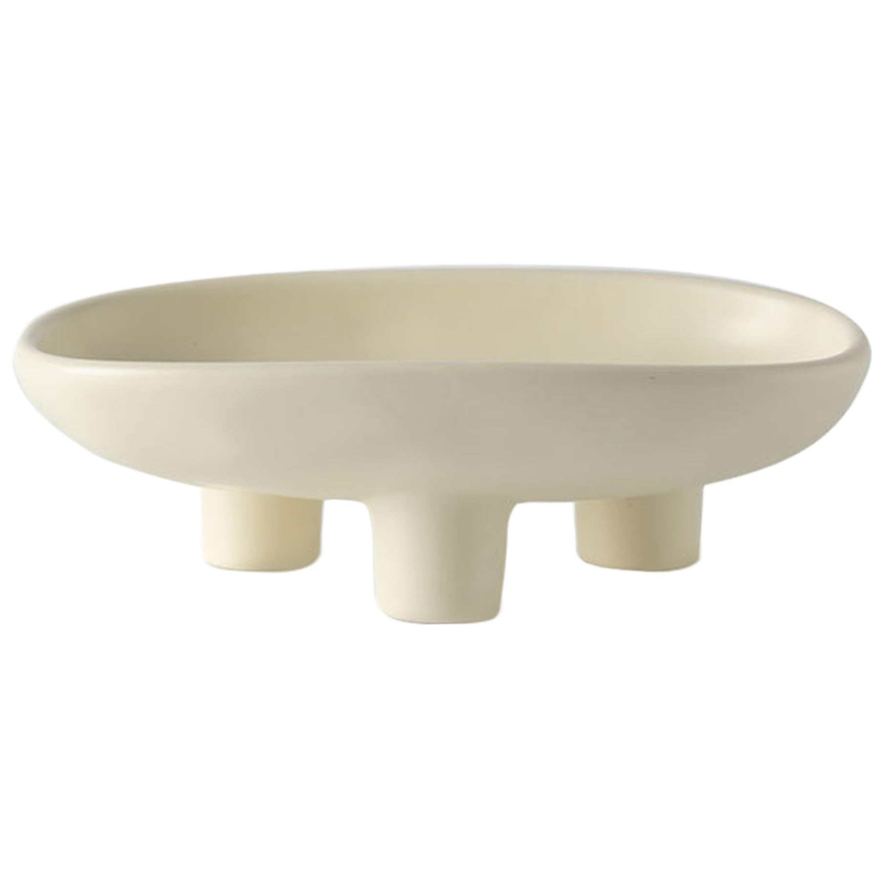 Hperu Fruit Bowl, 10inch Oval Ceramic Pedestal Serving Tray for Breads Snacks Salad Style 1 - Snack Bowls