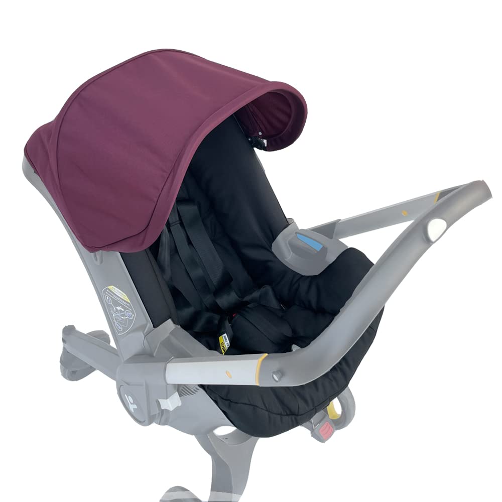 Seat Cushion Changing Kits Clothes, Sun Shade, Stroller Canopy Compatible with Doona Car Seat & Stroller (Black Red)
