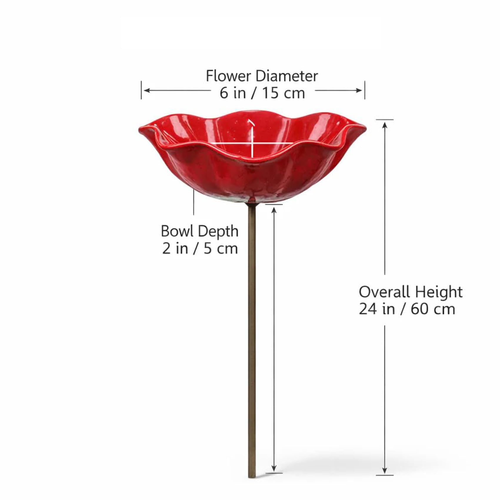 Vogeltränke Blume, Vogeltränke Stehend, Ekorative Bienentränke, Handgefertigt Gartenstecker Vogelbad Blume Dekorative Futter und Tränkschale für Vögel und Bienen (Red, Blue, Yellow)