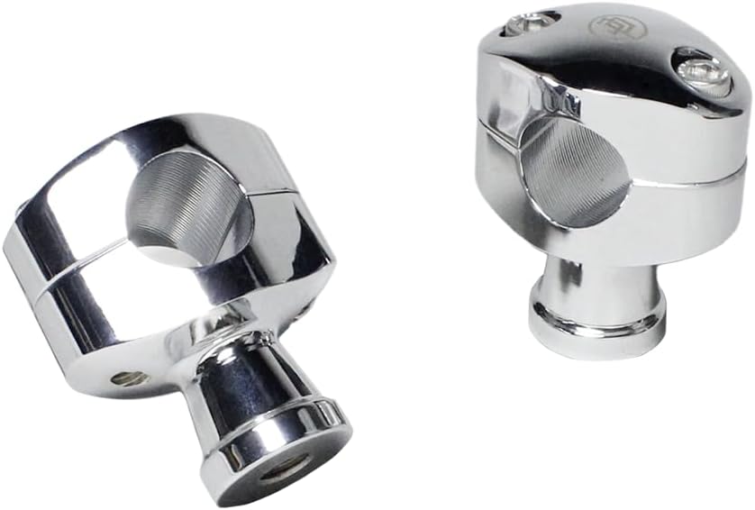 POWER JAMES Chrome 2.0 inch Tall Handlebar Risers for Harley Davidson Softail, Dyna, Road King, FLS FXD with 1.0" Clamping Area