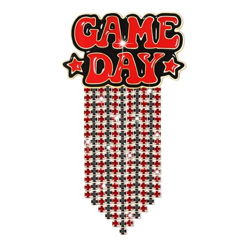 Image of Game Day Brooches for Women Football Brooch Pins Touch Down Brooches Red Black Blue White Team Spirit Accessories Game Day Outfits Football Jewelry Party Favor Gifts