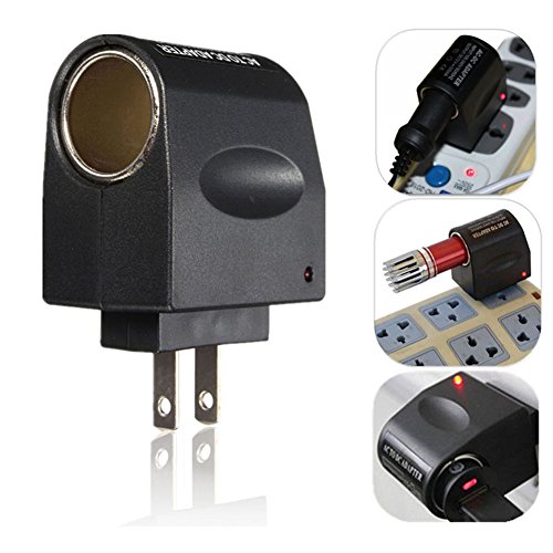 2 PACK Universal AC to DC Car and Household Cigarette Lighter Socket Adapter 110~220V Mains to 12V