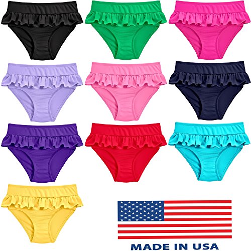City Threads Made in USA Girls' Swimwear Ruffle Swim Briefs Bikini Bottoms Beachwear Swimming Suit2