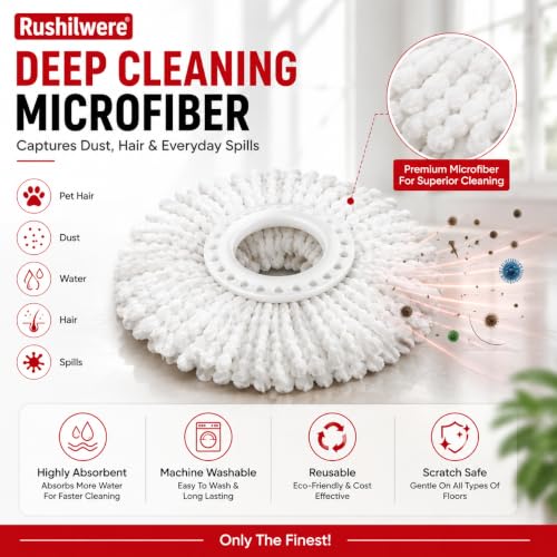 Image of 360 Spin Mop with Bucket for Floor Cleaning | Magic Mop Set with Wheels, Wringer & Microfiber Refill | Stainless Steel Handle Floor Cleaning Mop for Home, Tiles & Wooden Floors (Blue)