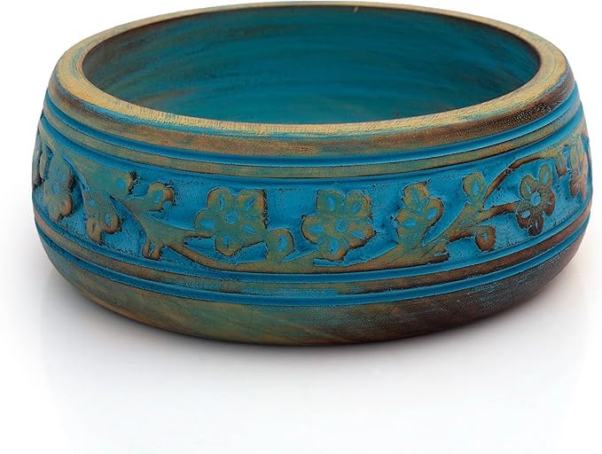 Beautiful Handmade 15 x 5 cms Decorative Mango Wood Snack Serving Bowl For Dry Fruits Chips Coffee Table Countertop Display Key Bowl Tabelware Kitchen Living Room Home Decor Accents Dinnerware