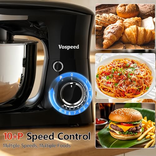 9-in-1 Stand Mixer, 1500W Electric Kitchen Mixer with 5.5L Bowl, Multifunctional Food Mixer for Cake, Bread, and Dough with Meat Grinder, Sausage Maker, Pasta & Cookie Attachments, Black - Image 6