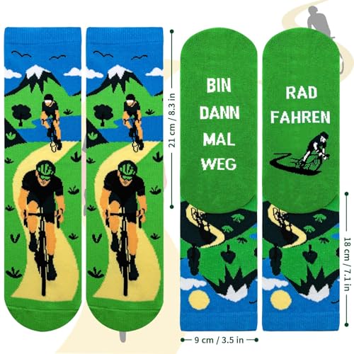 WAMIOKAGRO Fahrrad Geschenke für Männer Frauen, Fahrrad Zubehör, Lustige Socken, Männergeschenke Weihnachtsgeschenke für Männer Frauen Teenager Jungen Mädchen Kinder zu Geburtstag Weihnachten