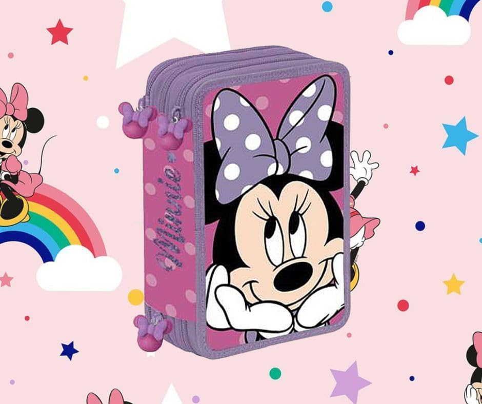 Set Scuola Minnie Zaino Scuola + Astuccio 3 Zip + Diario 12 Mesi o diario segreto