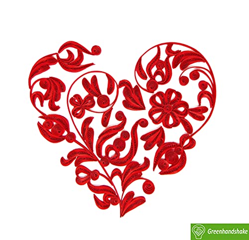 Artistic Heart, Quilling Card 3D - Unique Dedicated Handmade, Design Greeting Card For Birthday, Valentine's Day, Mothers Day, Spring, Fathers Day, Graduation, Wedding, Anniversary, Thank You, Get Well, All Occasion | 6" X 6" #TOP5