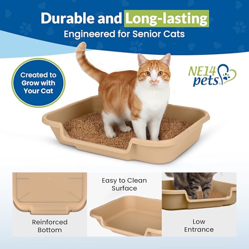 Kit de 2 areneros grandes para gato con entrada baja miniatura 6