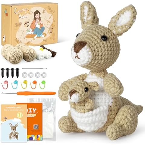 Sinyon Crochet Kit for Beginners, Animal Crocheting Knitting Kit with Step-by-Step Video Tutorials, Gift for Adults Kids, 40%+ Yarn Cover