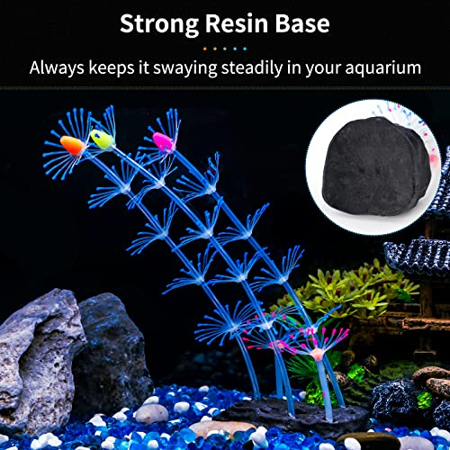 Uniclife Strip Coral Plant Ornament Glowing Effect Silicone Artificial Decoration For Fish Tank, Aquarium Landscape (Blue) Fish Aquarium Decoration Glow In The Dark Fish Tank Decorations #TOP4
