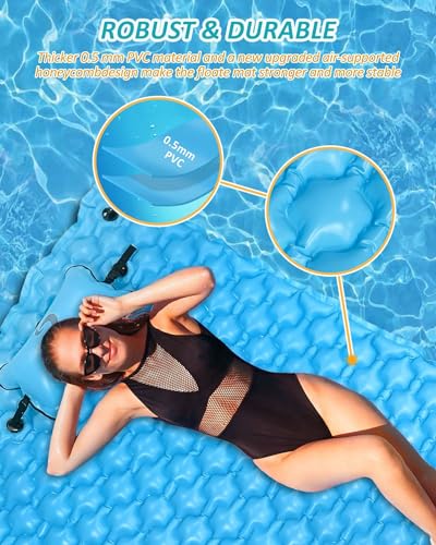 Sebor Inflatable Floating Mat, 1142 Inch X 90 Inch X-Large Lake Floats With Water Hammock For Beach thumb #3