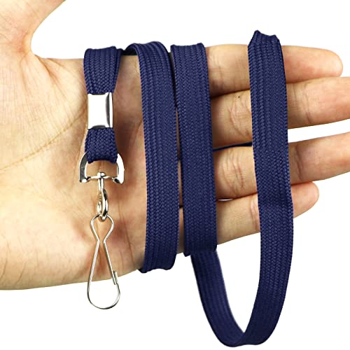 Bird Fiy Lanyard 100 Pack Bulk Badge Lanyards for ID Badges Neck Cruise Lanyard Name Tag Lanyard ID Holder (Navy Blue, 100 Pack)