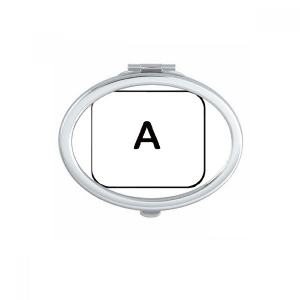 Miroir de poche ovale avec symbole clavier multicolore pour maquillage quotidien