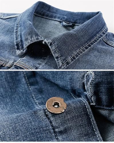 Men's Slim Fit Denim Long Sleeve Jacket + Pants Business Casual 2-Piece Jeans Sets2