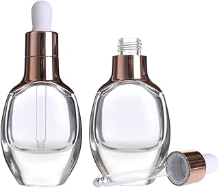 スポイト瓶 30ml 2本セット透明 スポイト付き遮光瓶 ガラス製 アロマ保存容器 精油小分け スポイトボトル 詰替え保存用 (金)