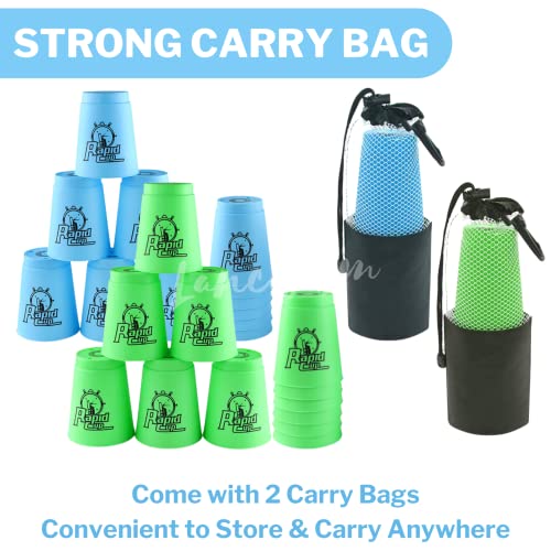 Lancisism 24Pcs Quick Stacking Cups, Sports Cup Stacking Set, Bpa-Free Material Classic Family Game, Great Gift Idea For Challenge Competition Game Training (Blue & Green) #TOP1