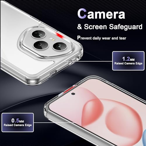 Image of Case for Honor 400 Pro 5G, Military Grade Drop Protection Phone Case, Yellowing Resistant, Anti-Scratch Hard PC Back, Shockproof Hard Ultra-Thin Protective Cover, Clear