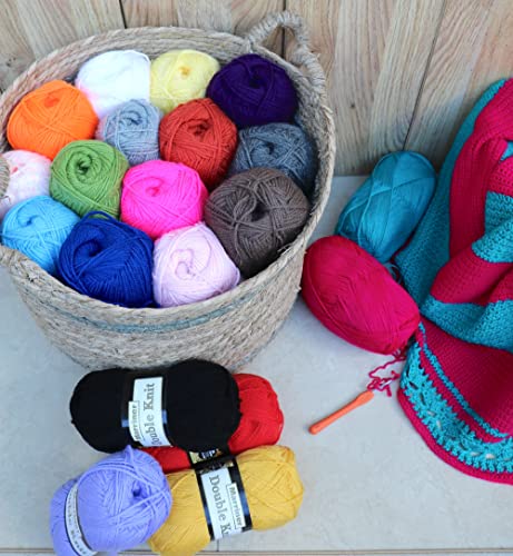 Marriner Yarns Double Knit Bumper Pack | 20 x 100g Balls of Assorted Double Knitting Yarn | Colours Will Vary Depending On Availability | 100% Acrylic