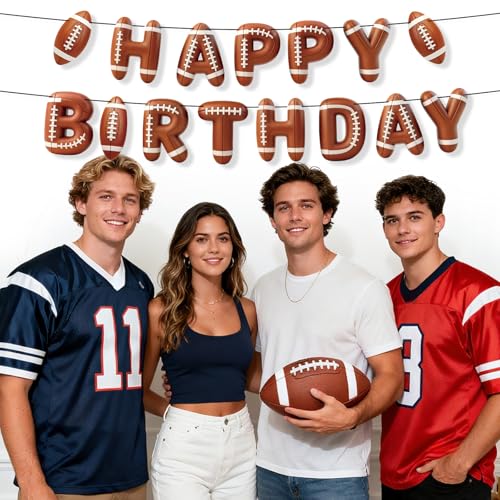 Image of Sport Birthday Banner, 3D Sport Theme Happy Birthday Banner (Football)