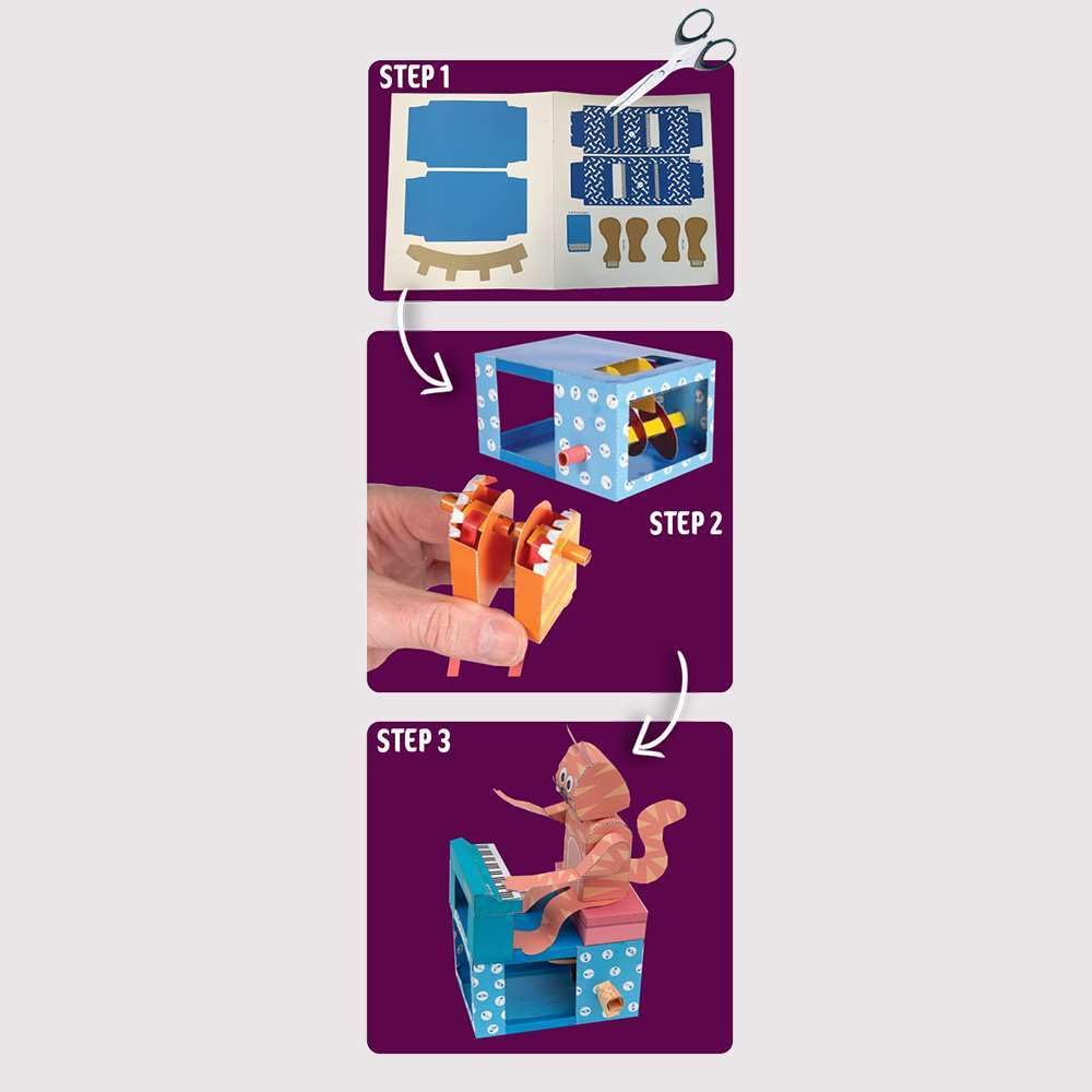 Go On Make Me - Animated Paper Craft Kit for Kids & Adults - Screen-Free DIY STEM Activity - Build Your Own Moving Model - Image 4