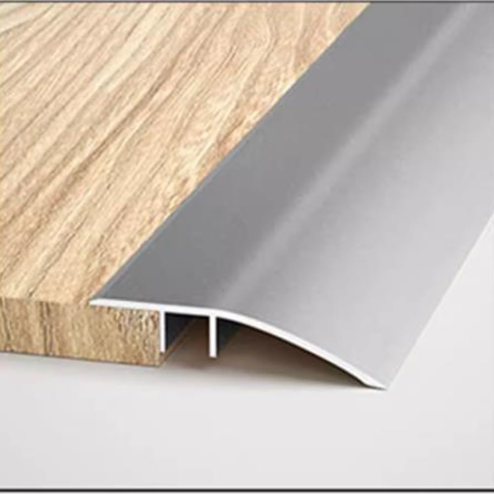 Bande de transition de sol en aluminium, rampe de réduction de seuil de bande de seuil en métal robuste for intérieur et extérieur(Gray,90cm/35.4in)