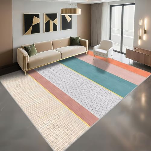 Tapis de sol bureau lavable extra plat avec petit motif géométrique géométrique