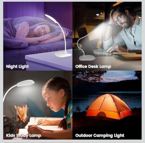 Image of Rechargeable LED Study Table Lamp White Pack of 1