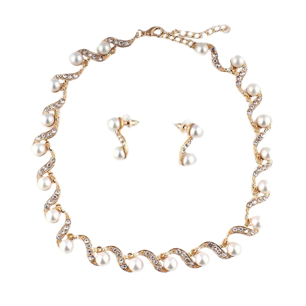 Shining Diva Fashion Latest Stylish Design Gold Plated Fancy Pearl Necklace Jewellery Set for Women (12293s) (B0CV4XTLMB) Amazon Price History, Amazon Price Tracker